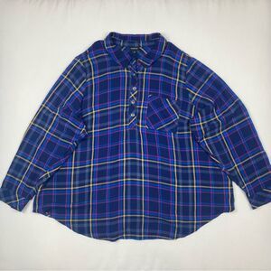 Torrid Plaid Buttoned Blouse